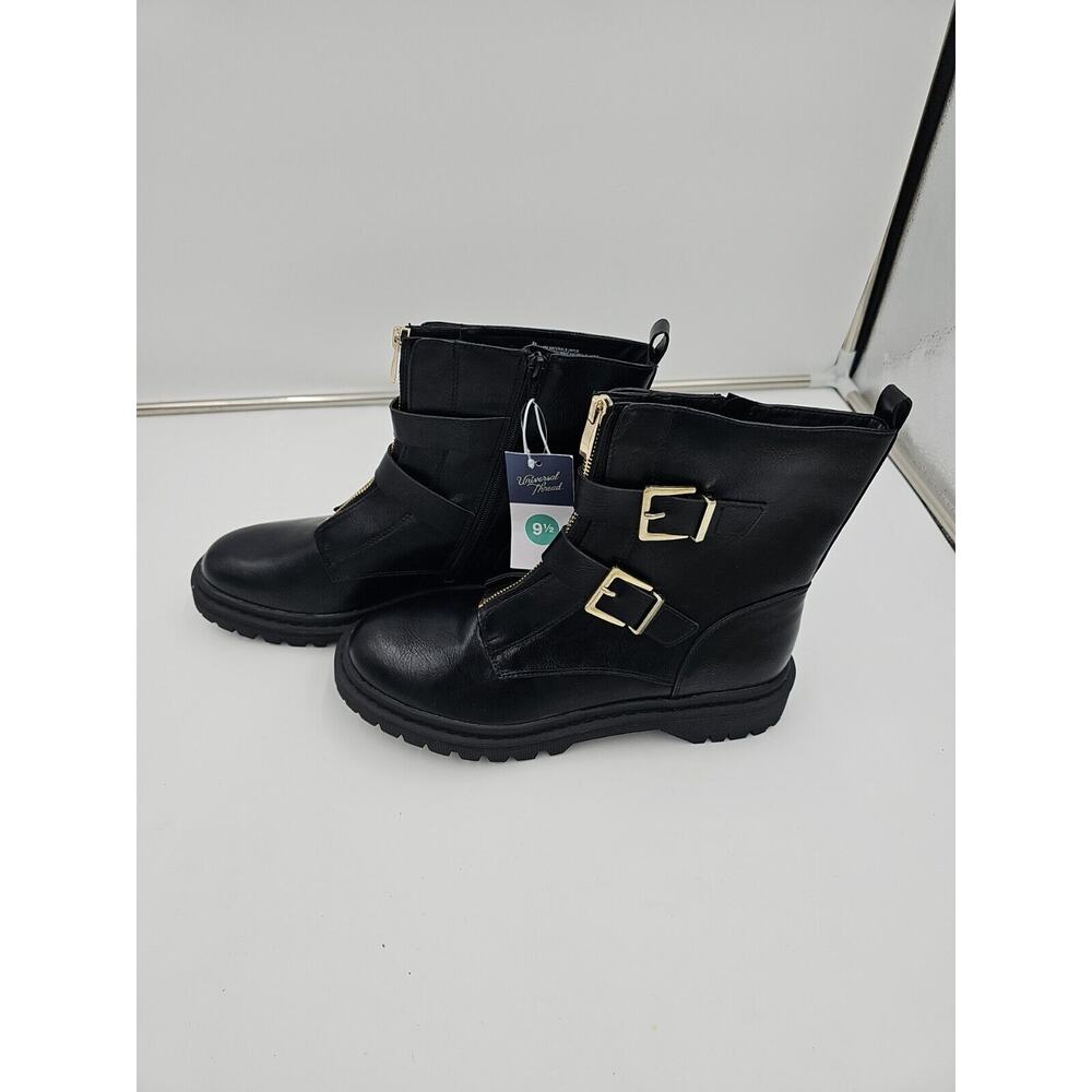 Universal Thread Mens Size 9.5 Lug Faux Leather Biker Boots